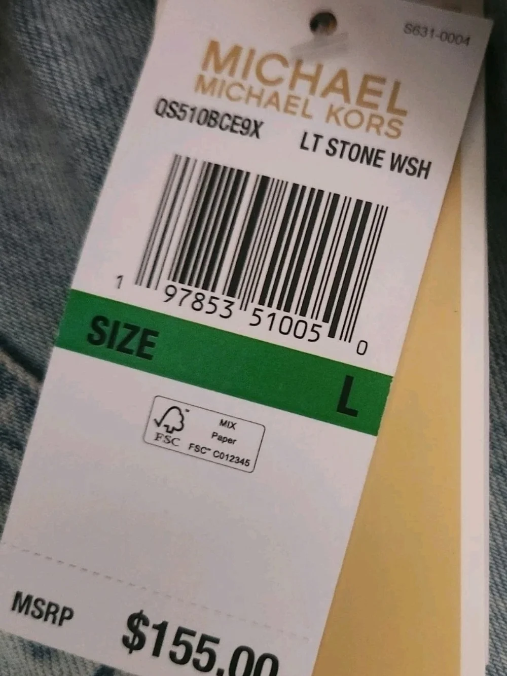 OBO NWT Michael Kors Light Blue Denim Zip Jacket